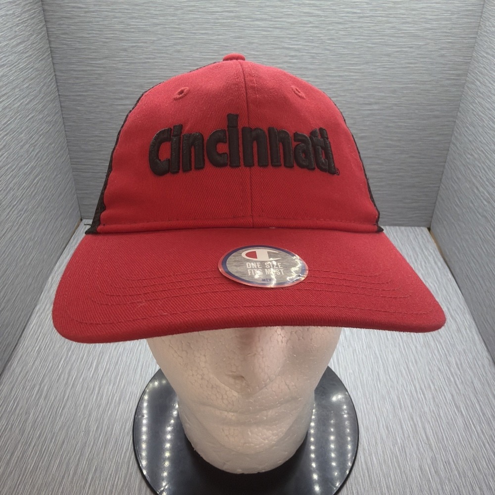 Champion Cincinnati‎ Bearcats Trucker Hat Red Black Snapback NCAA Cap Mesh